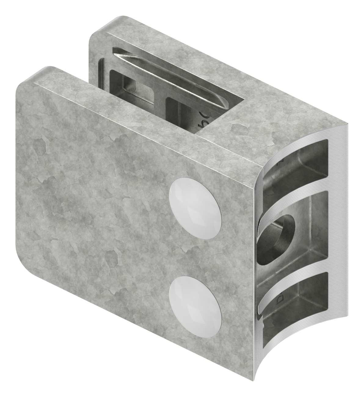 Glasklemme Mod. 36, Anschluss: 48,3mm, in Zink roh