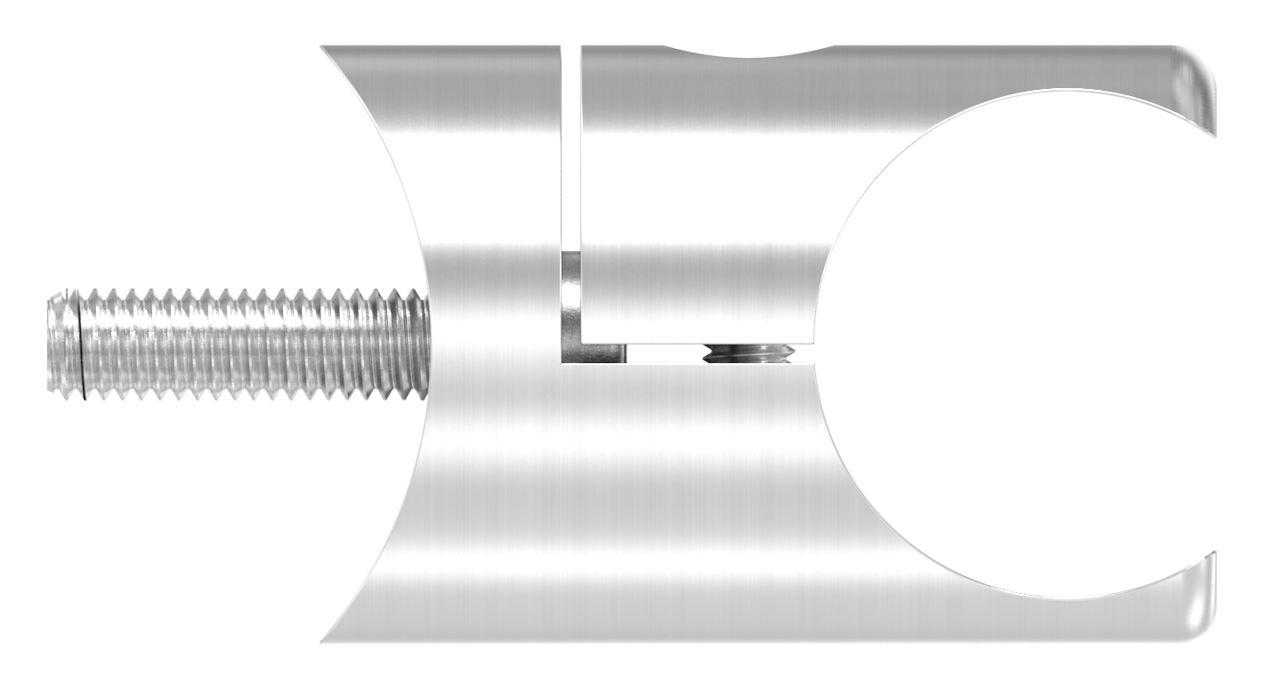 Halter für rundes Klemmprofil 27mm Anschluss: 48,3mm, V2A