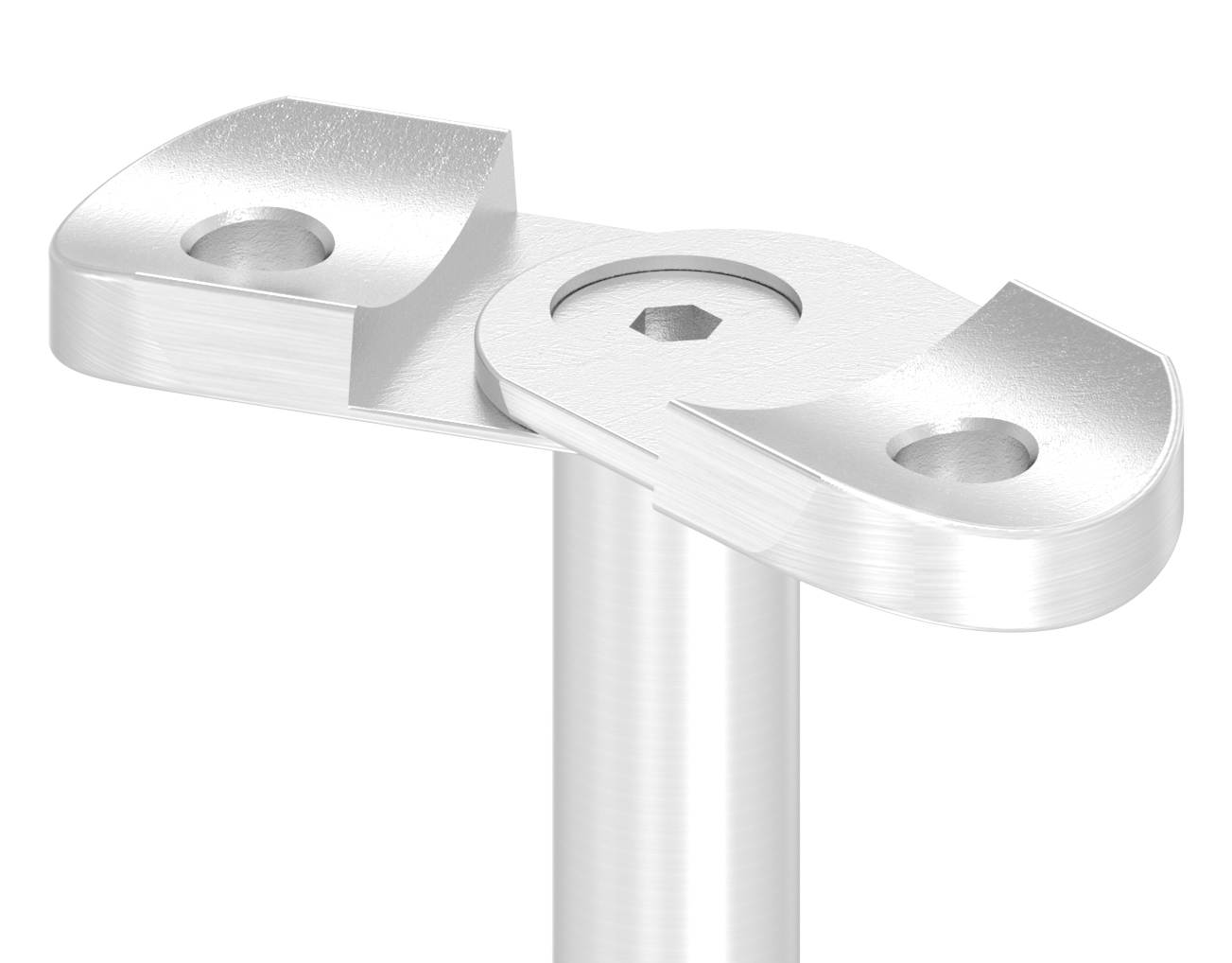 Handlaufanschlussplatte verstellbar, 42,4mm, V4A