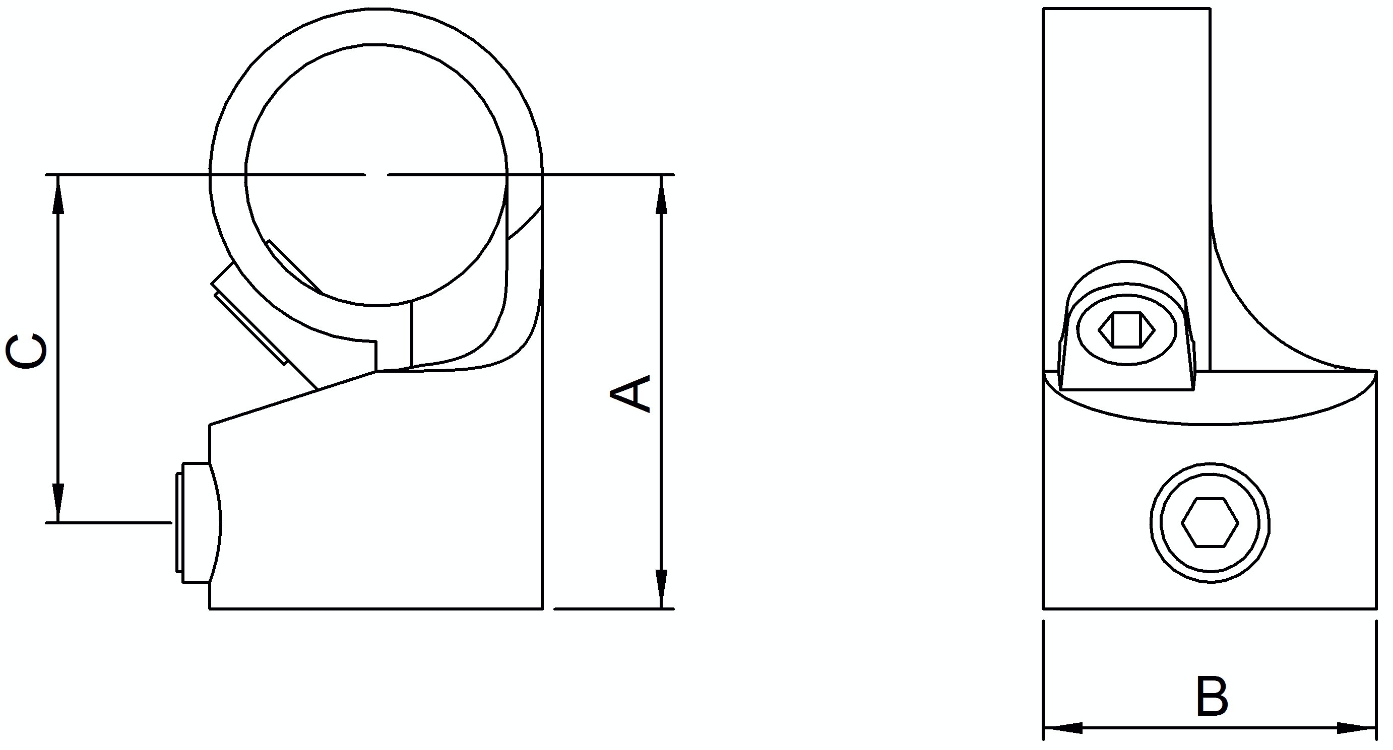 Gelenk, verstellbar, für Rohr Ø 26,9mm