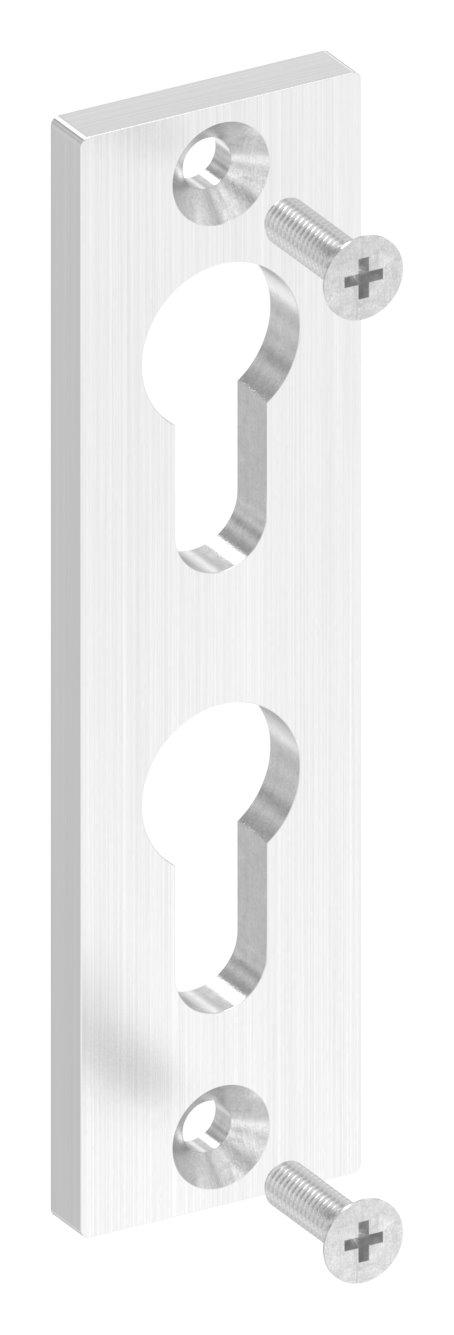 Zylinderrosette für zwei Profilzylinder, 32x120x6mm, V2A Zylinderrosette für zwei Profilzylinder, 32x120x6mm, V2A