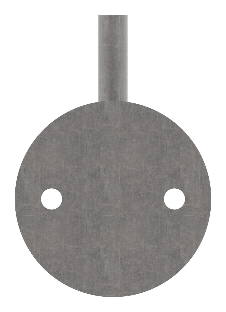 Handlaufträger mit Ronde flach, 80x6mm, Bügel Ø 12mm