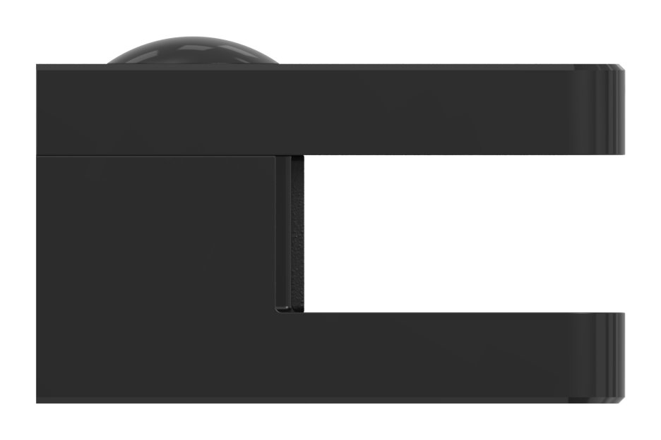 Glasklemme Mod. 31, Anschluss: gerade, Zink roh pulverbeschichtet RAL 9005 matt