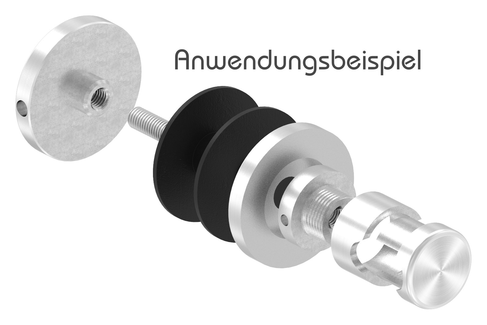 Glaspunkthalter Ø 52 mm, passend zu Brenk-Halter, ALU Glaspunkthalter Ø 52 mm, passend zu Brenk-Halter, ALU