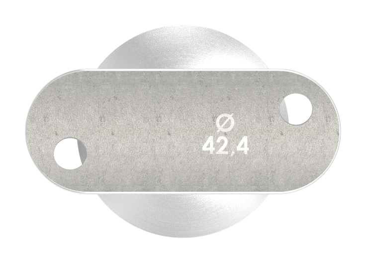 Rohrabschlussstopfen für Rohr 42,4x2,0mm, Handlaufanschlussplatte: 42,4mm, V2A