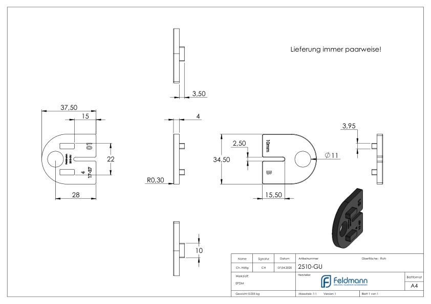 Gummi für Mod. 25 - für ESG 10mm Gummi für Mod. 25 - für ESG 10mm