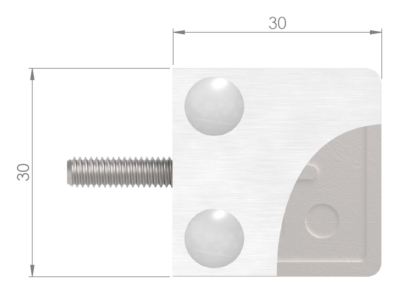 Glasklemme Mod. 22, Anschluss: 33,7mm, V2A Glasklemme Mod. 22, Anschluss: 33,7mm, V2A