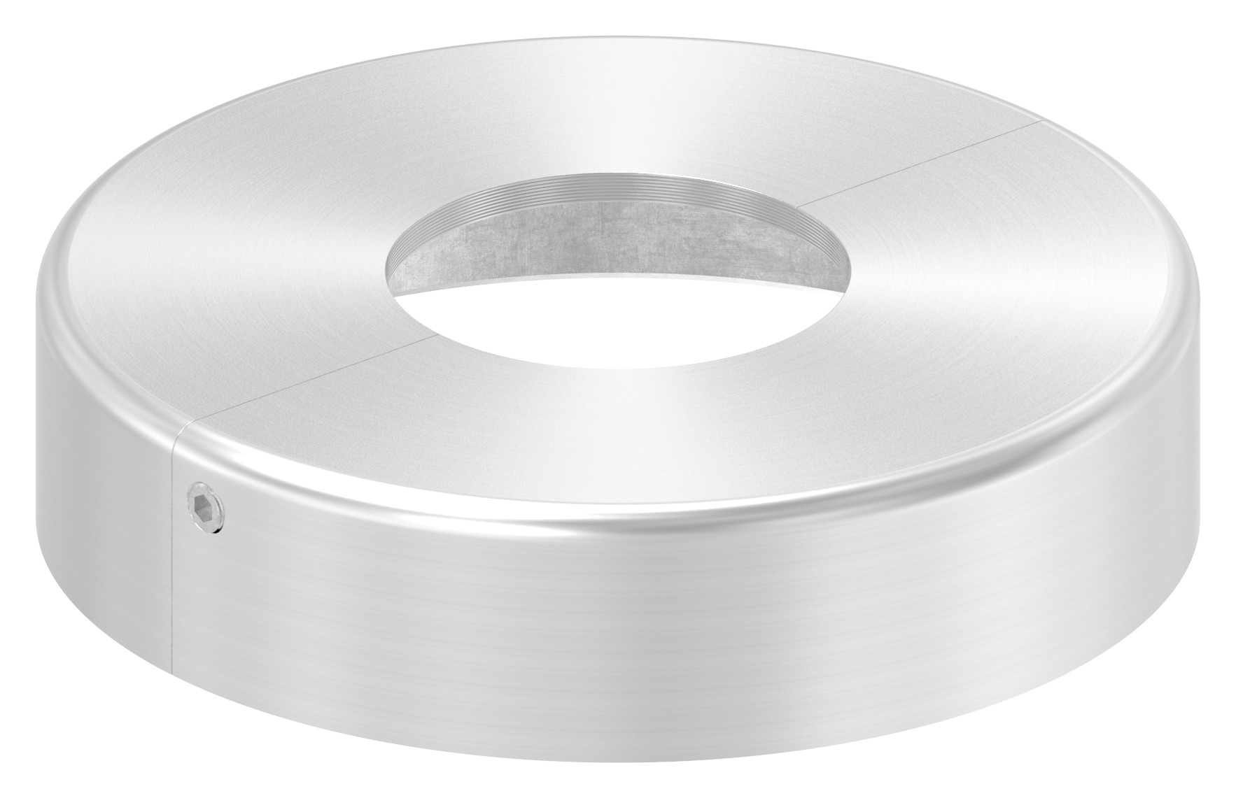 Abdeckrosette 105x25mm, Bohrung 43mm, zweiteilig, V2A Abdeckrosette 105x25mm, Bohrung 43mm, zweiteilig, V2A