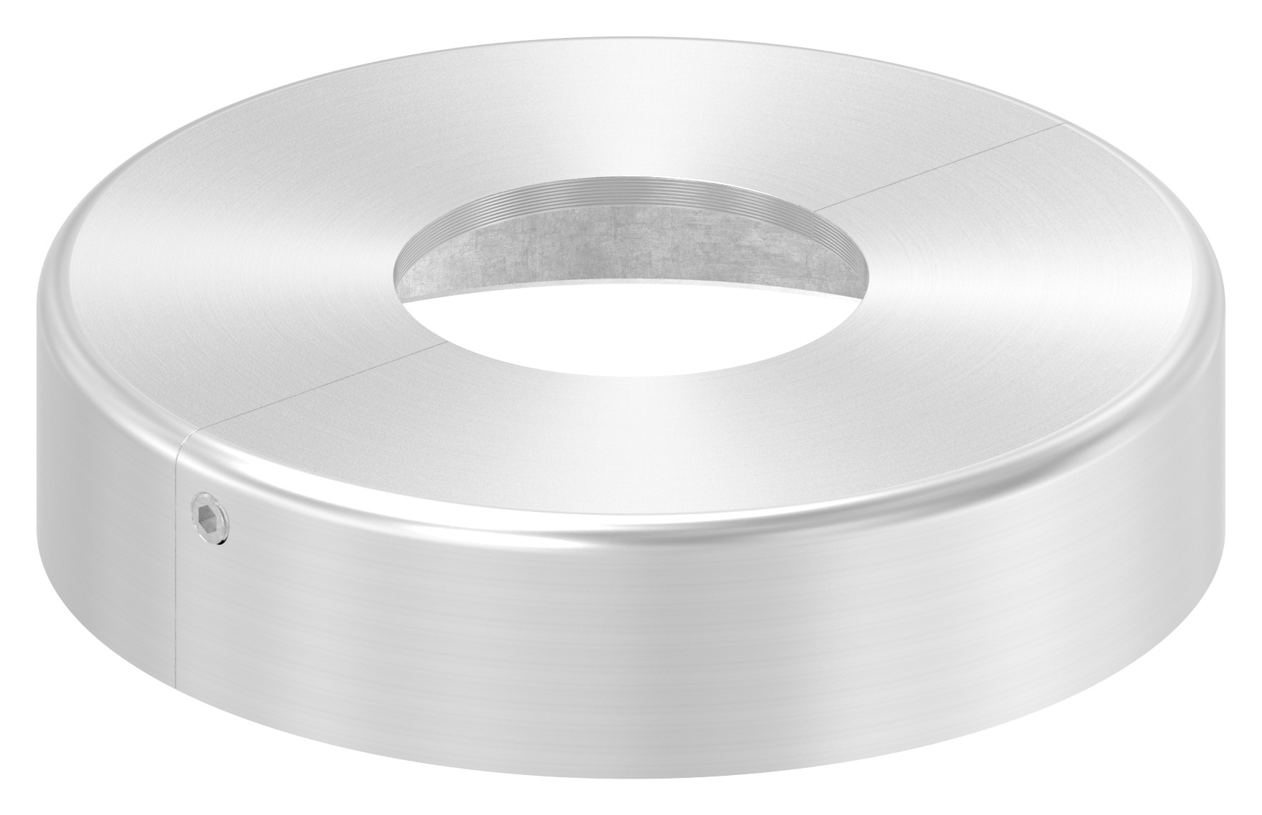 Abdeckrosette 105x25mm, Bohrung 43mm, zweiteilig, V2A