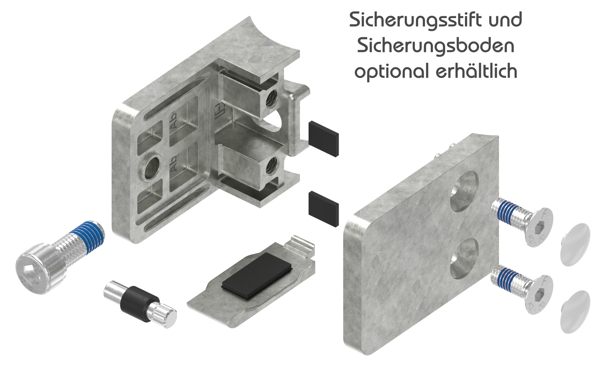 Glasklemme Mod. 36, Anschluss: 42,4mm, in Zink roh