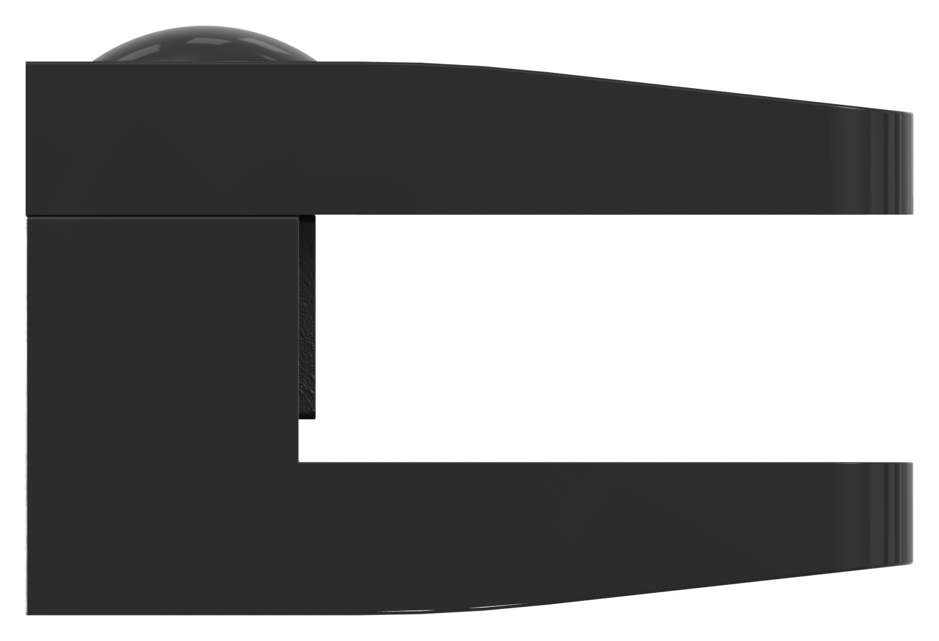 Glasklemme Mod. 34, Anschluss: gerade, Zink roh pulverbeschichtet RAL 9005 glänzend