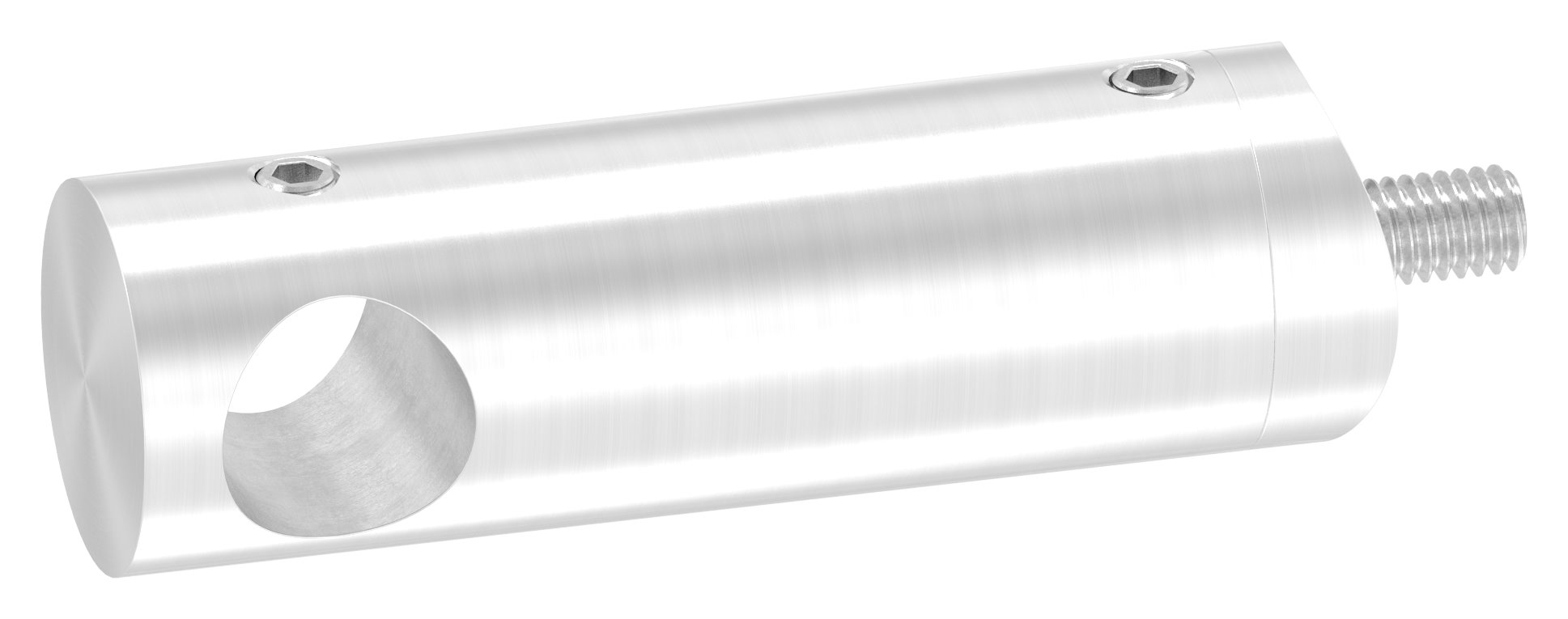 Querstabhalter verlängert, mit Durchgangsbohrung für 42,4mm Rohr, 14,2mm Bohrung, V2A