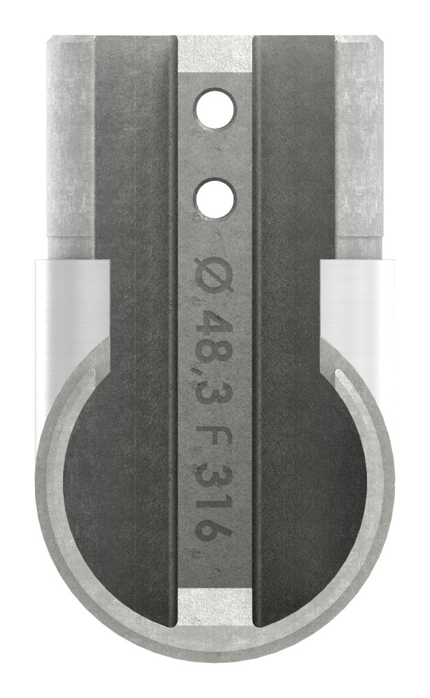 Eckbogen vertikal, für 48,3mm, V4A, Rahmenecke