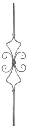 Zierstab 12x12mm, glatt, H: 900mm