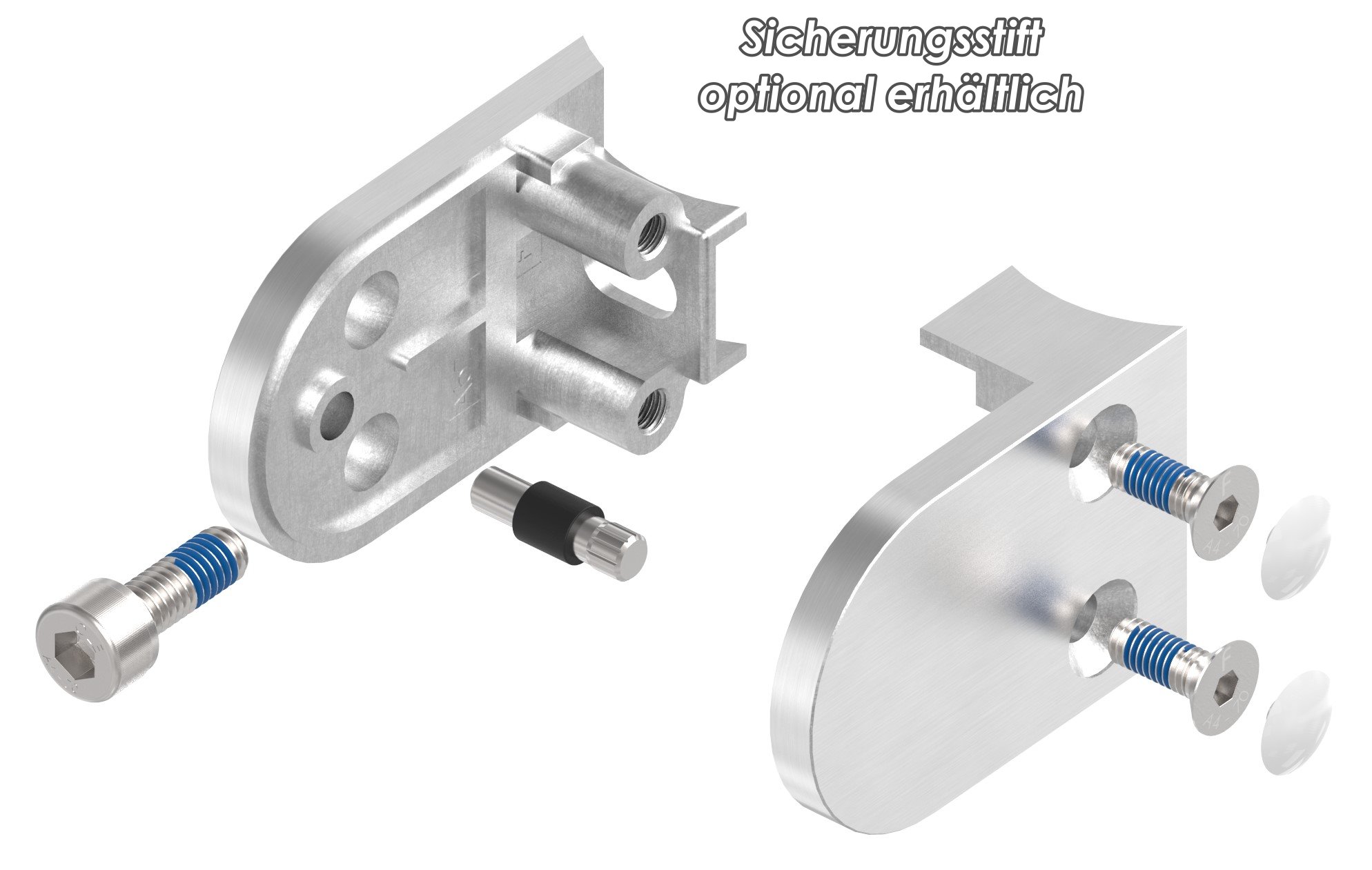 Glasklemme Mod. 33, Anschluss: 48,3mm, in V2A Glasklemme Mod. 33, Anschluss: 48,3mm, in V2A