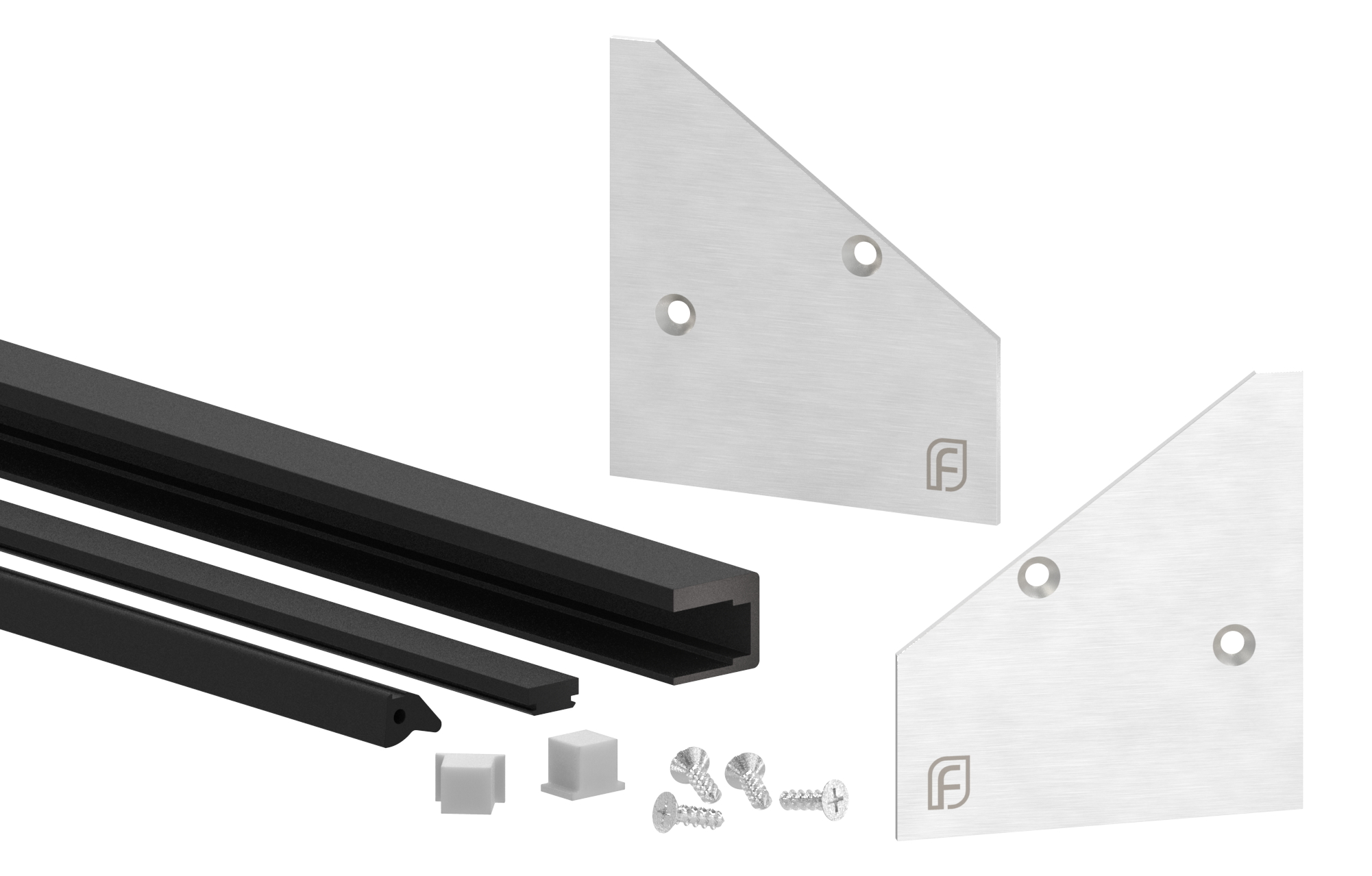 Montage-Set Glas 17,52mm eleganza canopy, für L: 6000mm