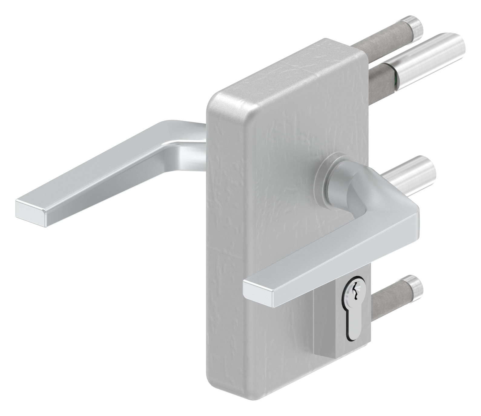 Gittertorschloss GTS 2 für Rohrstärke 60-80mm, Gehäuse blank