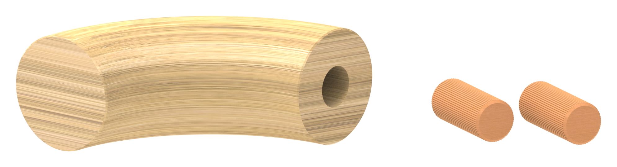 90° Bogen für Holzhandlauf Eiche, Ø 42,4mm
