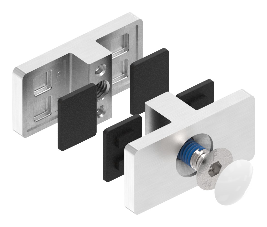 Glasausrichter für Ganzglasgeländer, für Glas 16,76 - 17,52mm