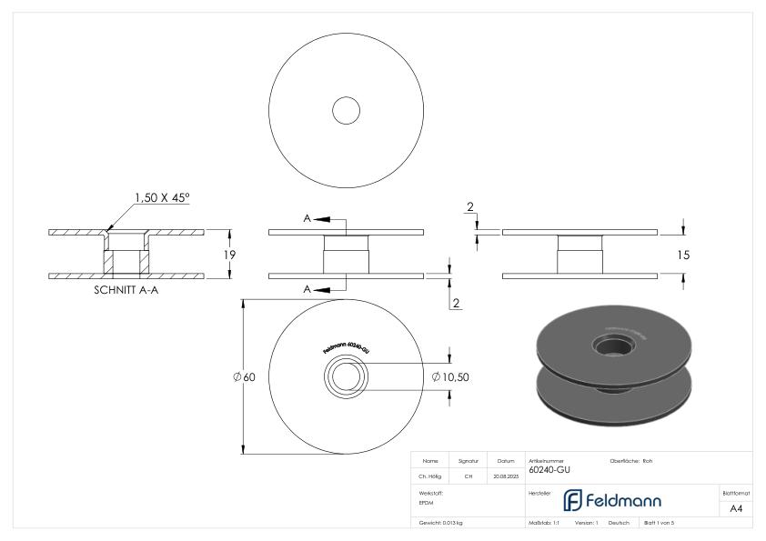 Gummipaar für 62mm Glaspunkthalter