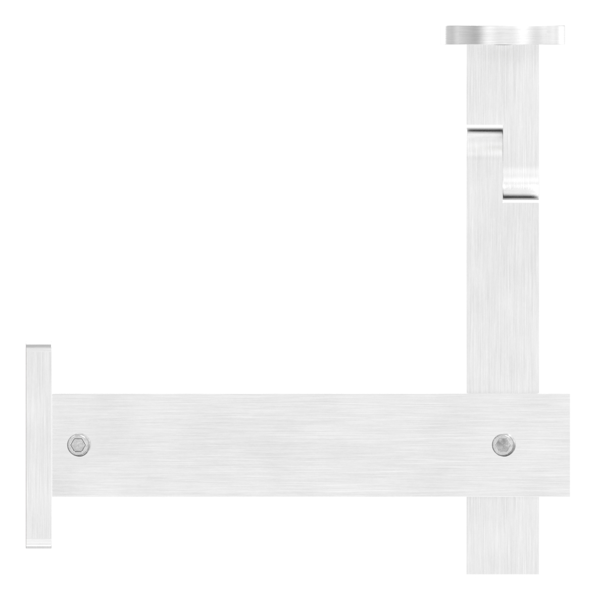 Handlaufhalter eckig mit gerader Handlaufanschlussplatte, V2A