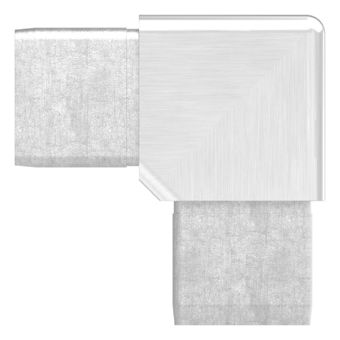 Eckstück 90° mit 3 Abgängen für Rohr 40x40x3,0mm, V4A