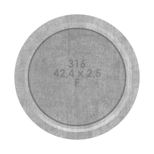 Rohrabschlussstopfen mit Stift für Rohr 42,4x2,5mm, V4A