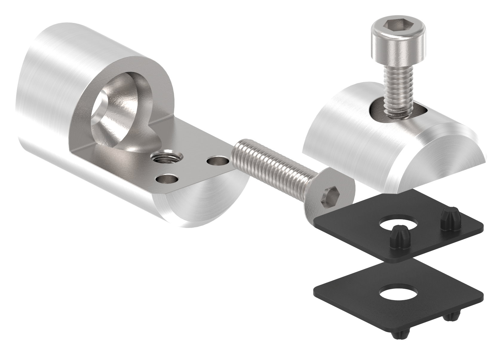 Blechhalter, Ø 25mm, Anschluss: 42,4mm, V4A