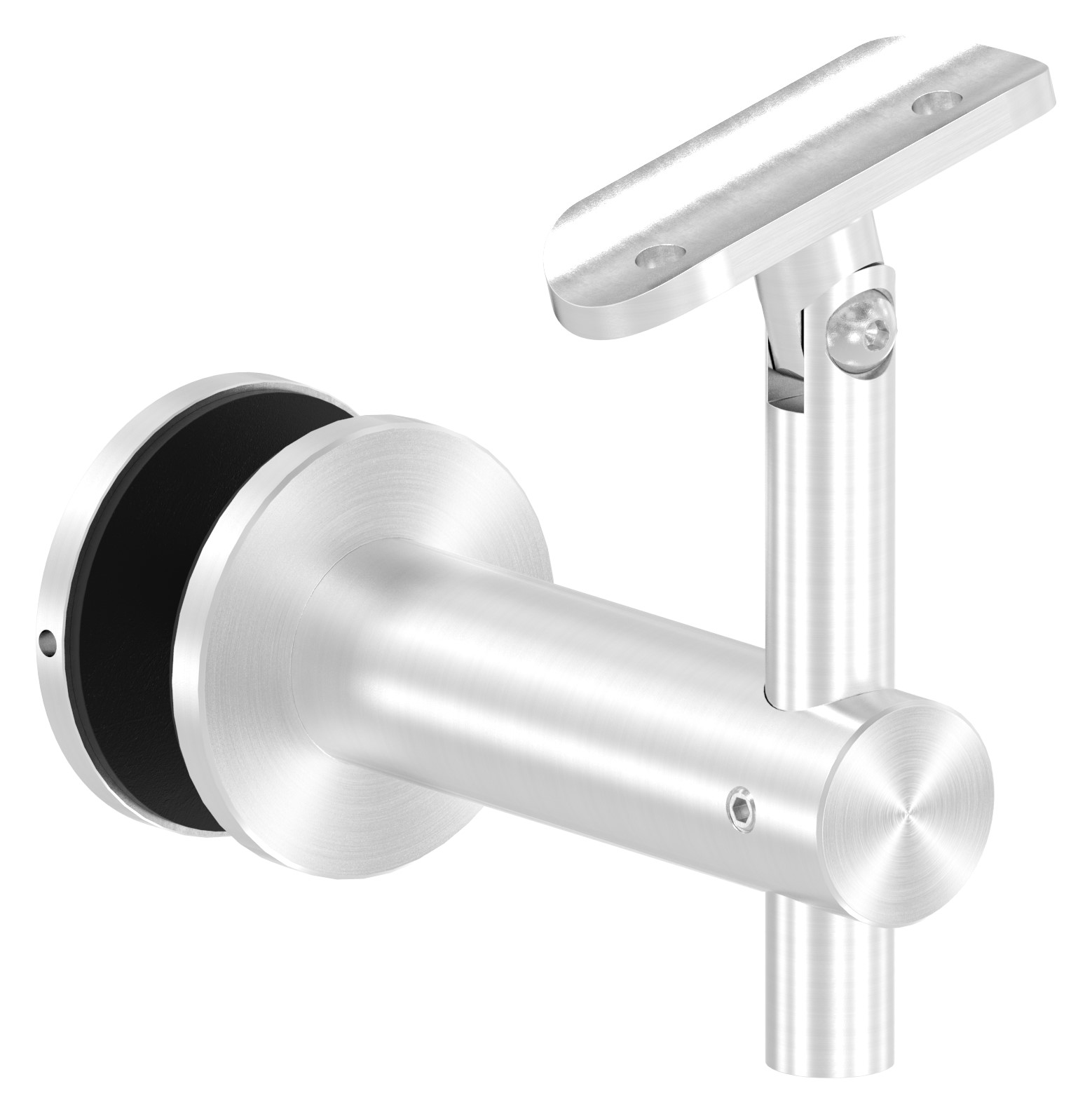 Handlaufhalter f. Glas, Gelenk, Handlaufanschlussplatte 42,4mm, V2A Handlaufhalter f. Glas, Gelenk, Handlaufanschlussplatte 42,4mm, V2A