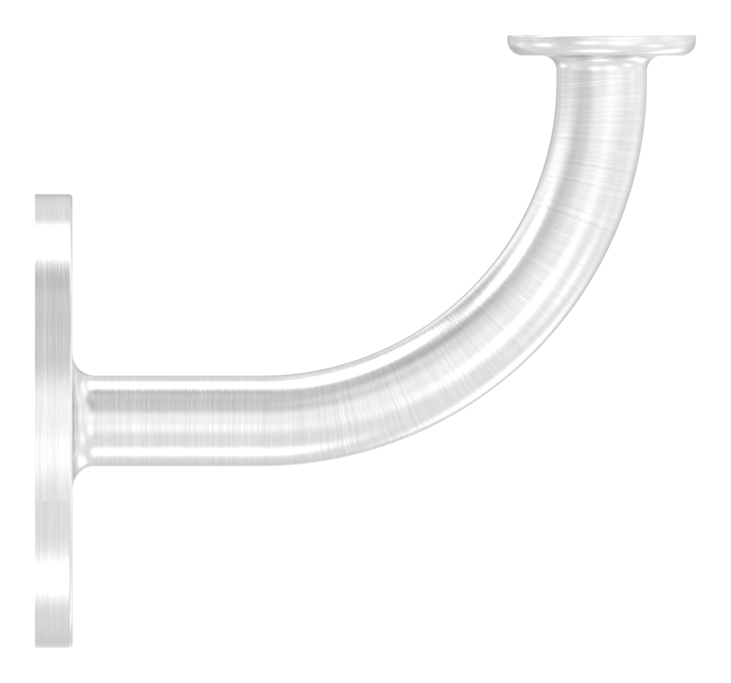 Handlaufhalter mit Handlaufanschlussplatte flach, (Ronde und Bügel verschweißt), V2A