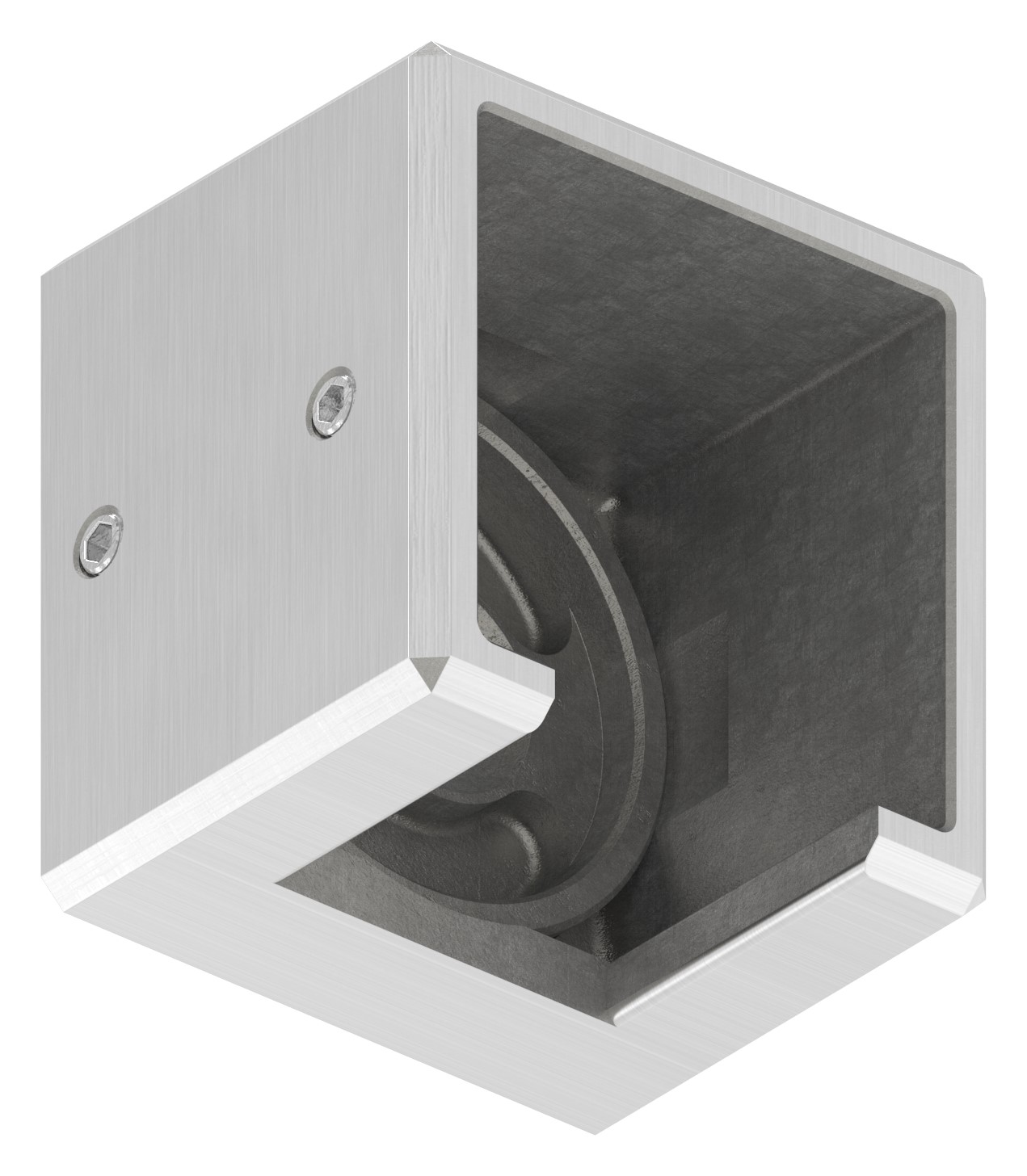 Wandbefestigung für Quadratnutrohr 40x40mm, links, V4A