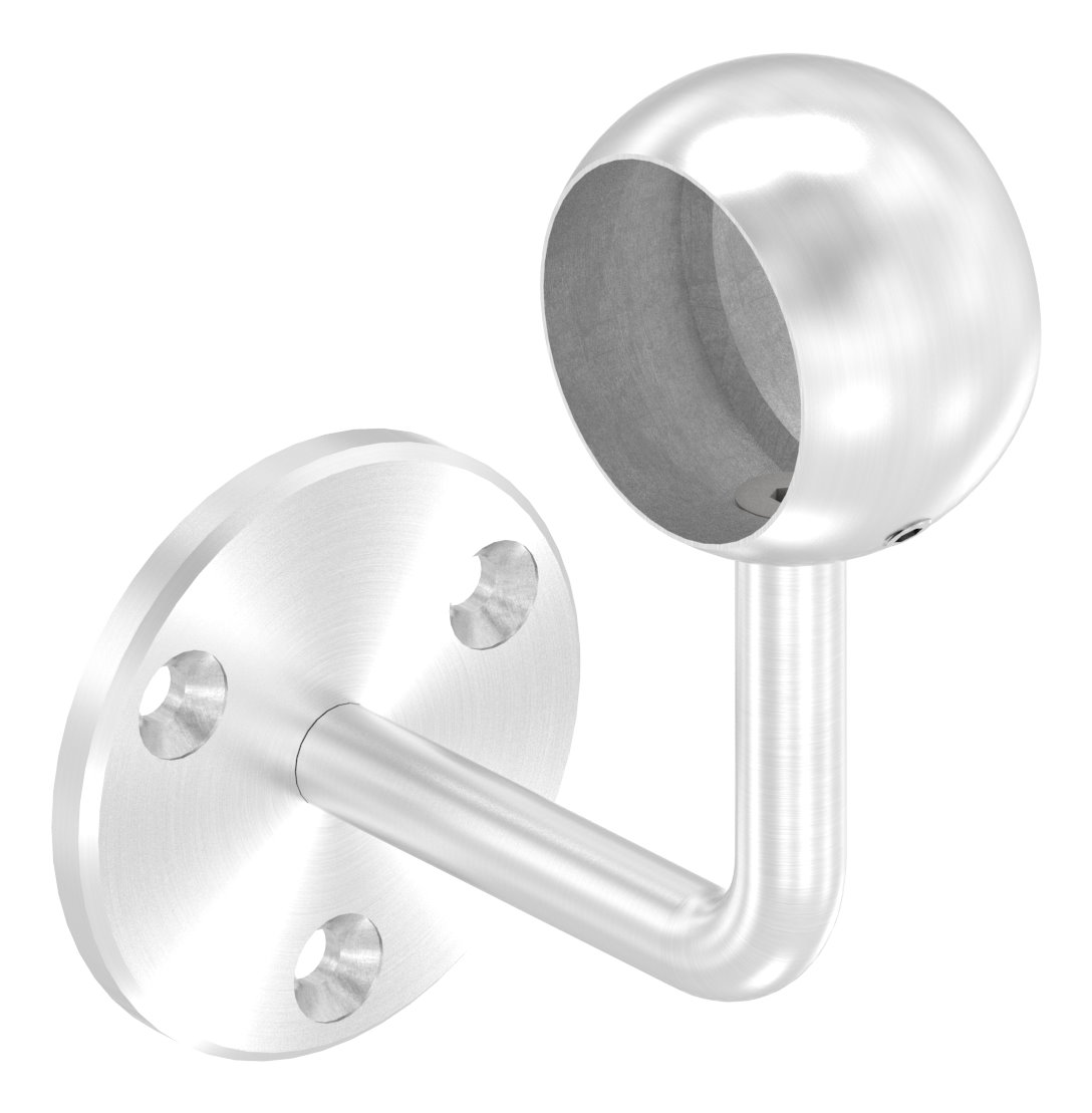 Handlaufhalter mit Kugelring für Rohr 42,4mm (Ronde und Bügel verschraubt), V2A Handlaufhalter mit Kugelring für Rohr 42,4mm (Ronde und Bügel verschraubt), V2A