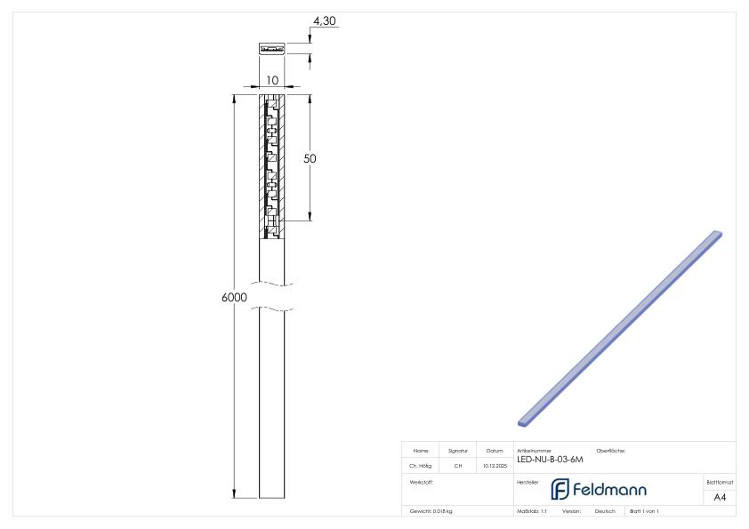 LED Band 6000mm, Schutzart IP65, neutralweiß 4000K