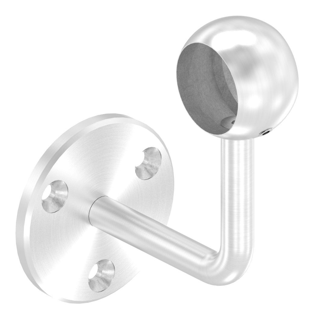 Handlaufhalter mit Kugelring für Rohr 33,7mm (Ronde und Bügel verschraubt), V2A Handlaufhalter mit Kugelring für Rohr 33,7mm (Ronde und Bügel verschraubt), V2A