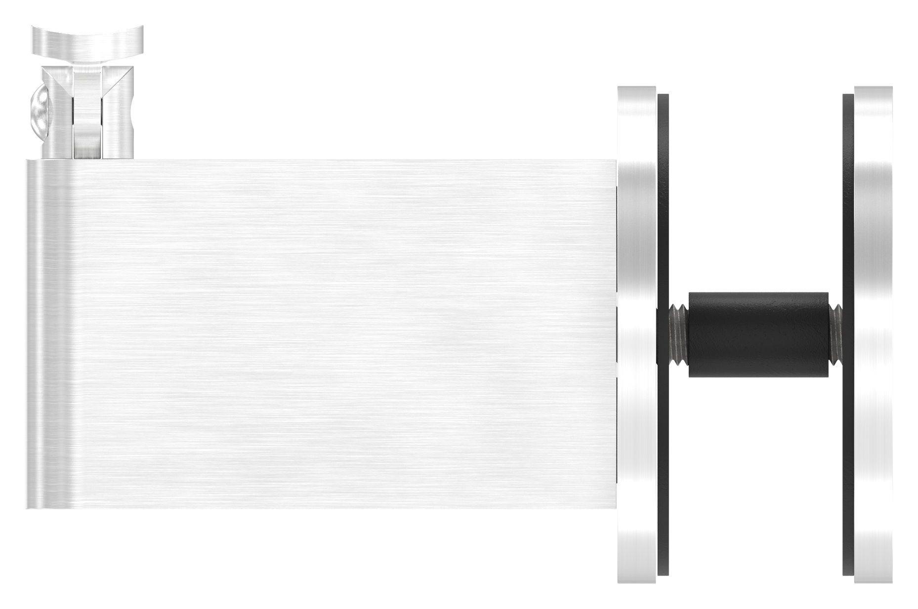 Sensa Design 2, für Rohr 42,4mm, für Montage an Glas, mit Gelenk für Steigung, V2A