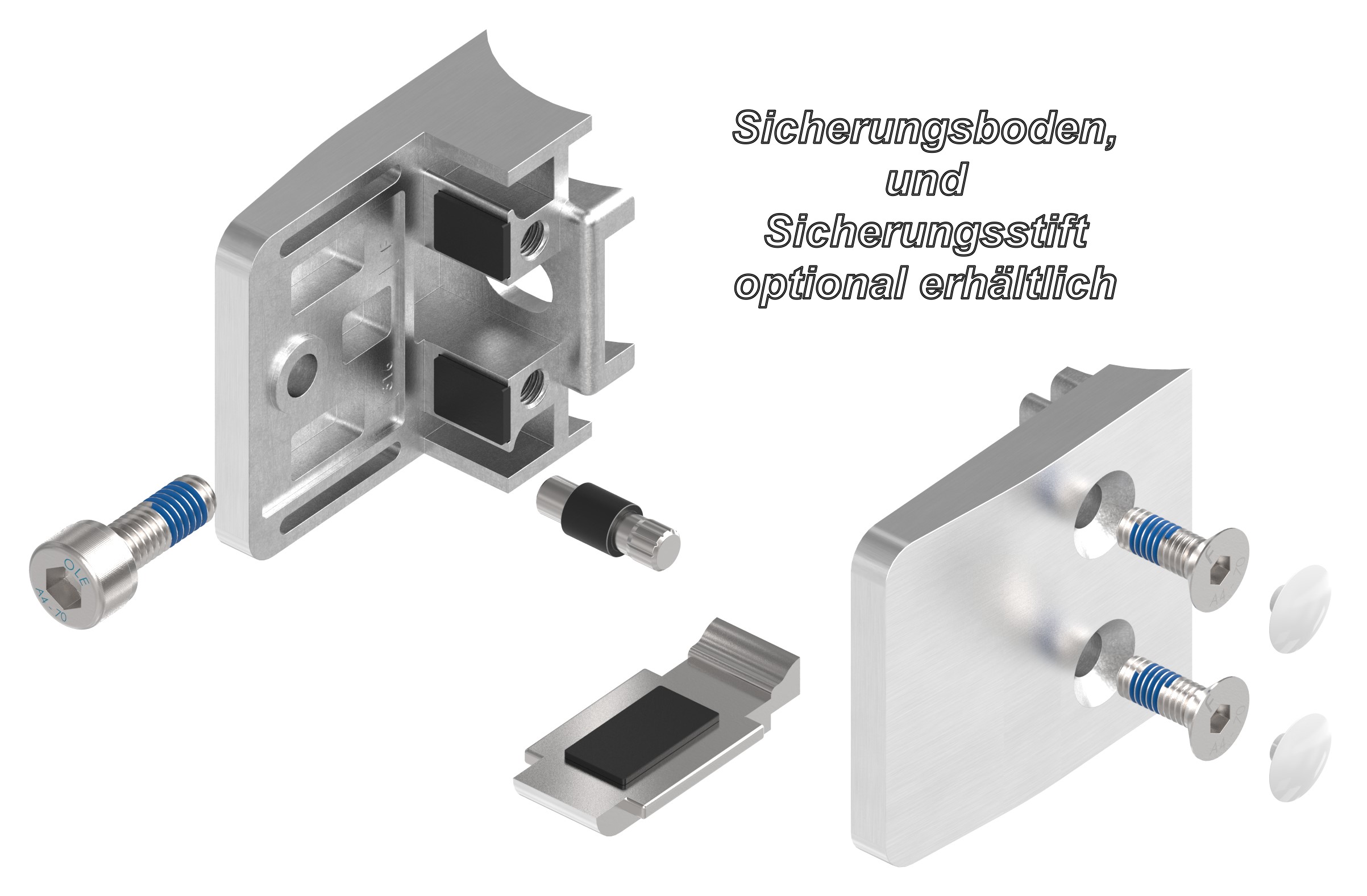 Glasklemme Mod. 14, Anschluss: 42,4mm, V4A Glasklemme Mod. 14, Anschluss: 42,4mm, V4A