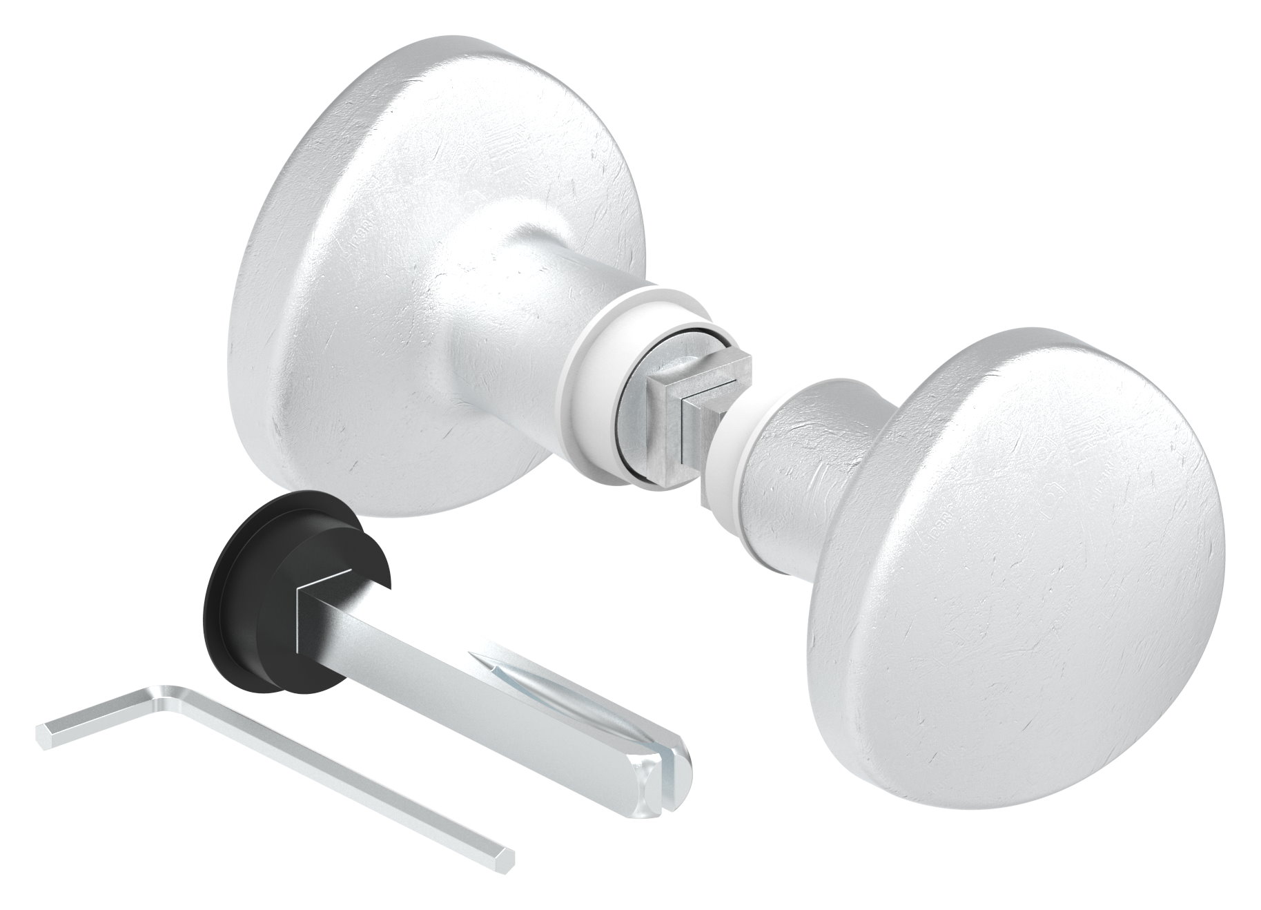 Gerundetes Aluminium-Drückerpaar