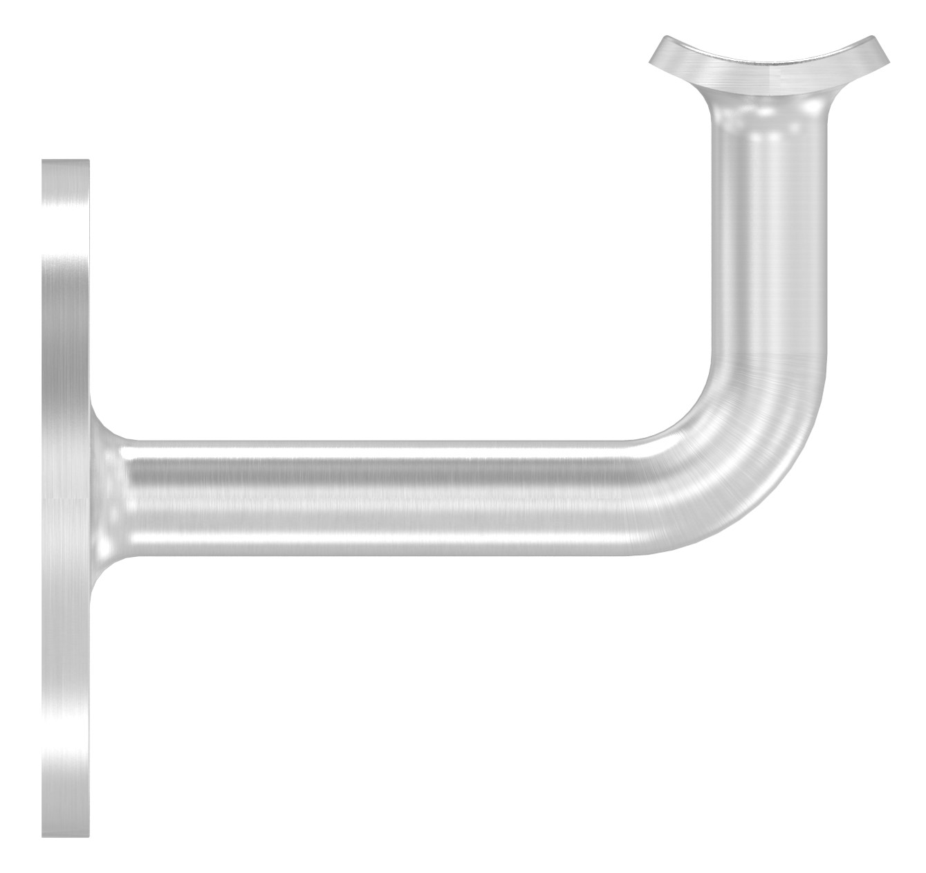 Handlaufhalter mit Handlaufanschlussplatte 42,4mm, (Ronde und Bügel verschweißt), V2A