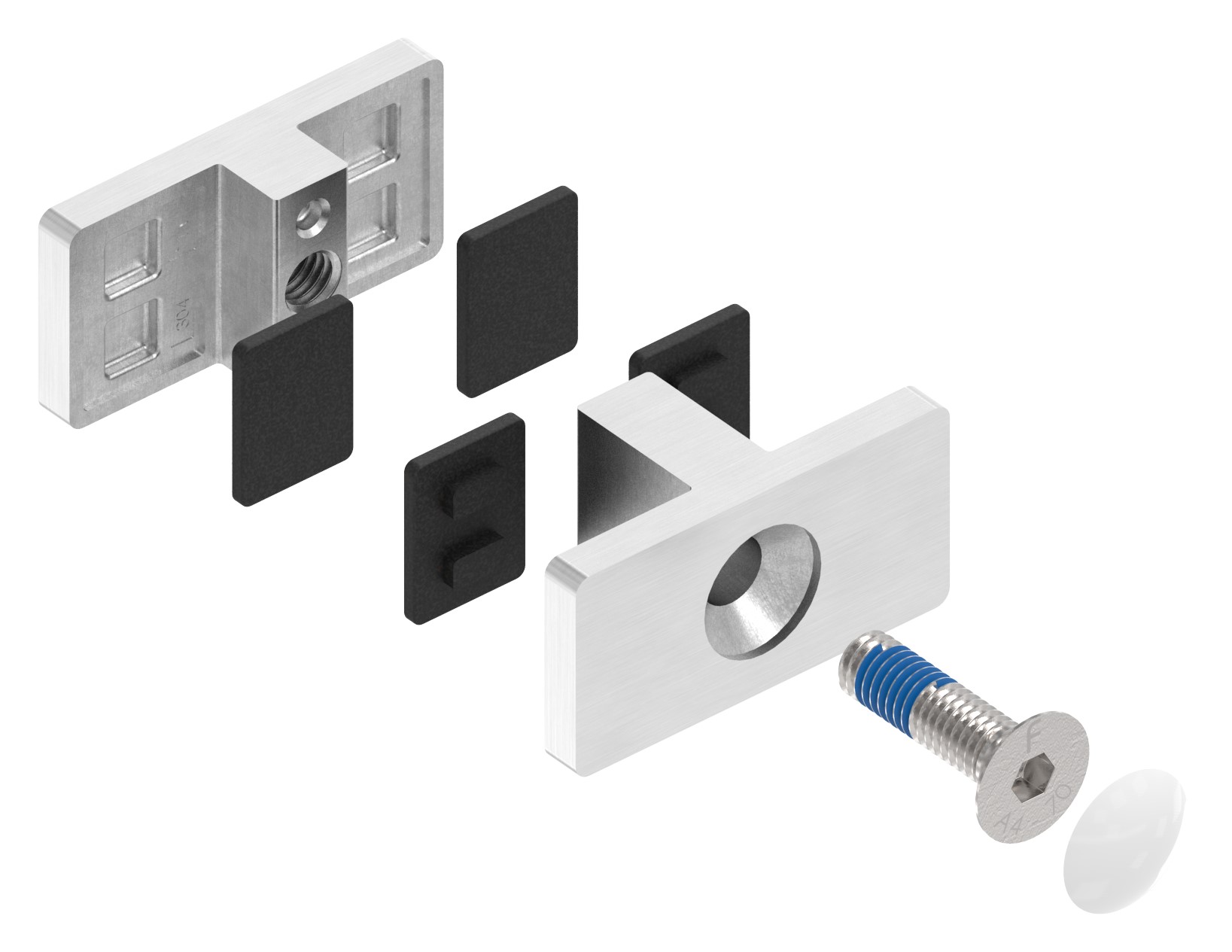 Glasausrichter für Ganzglasgeländer, für Glas 20,76 - 21,52mm