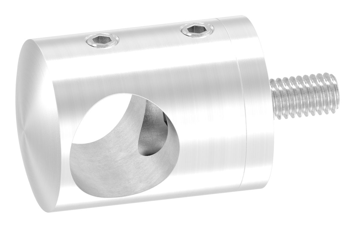 Querstabhalter für geraden Anschluss, 16,2mm Bohrung, V2A