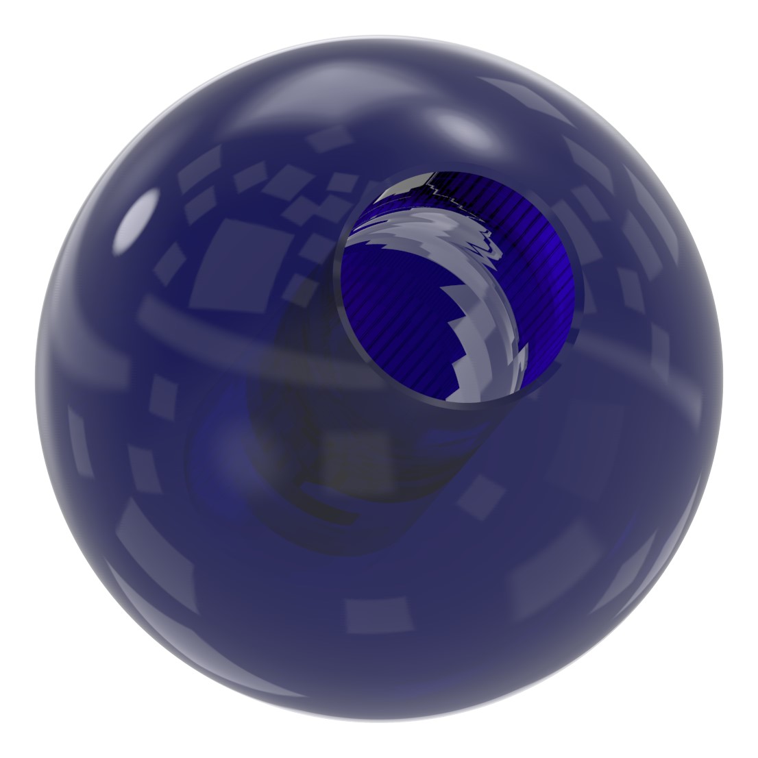 Glaskugel blau Ø 35mm mit Durchgangsbohrung 12,3mm