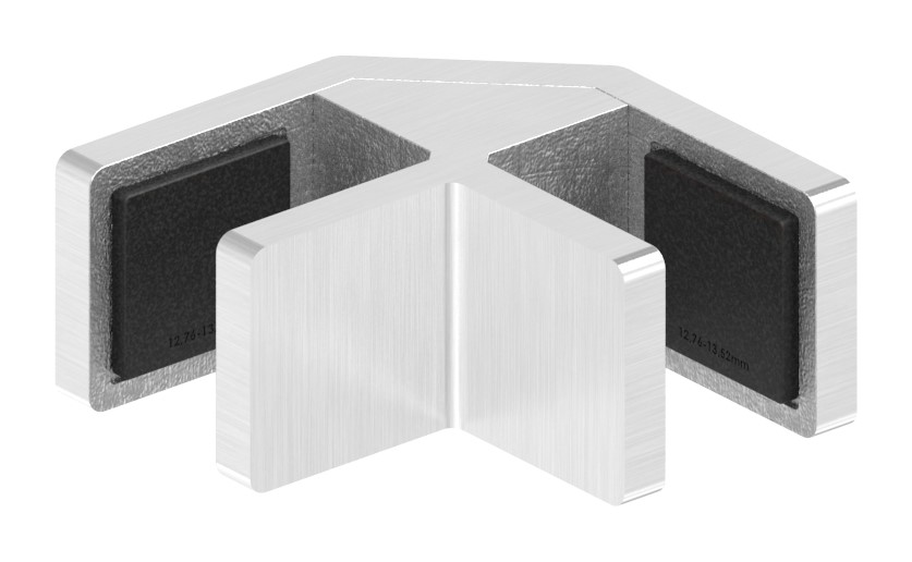 90° Glasausrichter für Ganzglasgeländer, für Glas 12,76 - 13,52mm