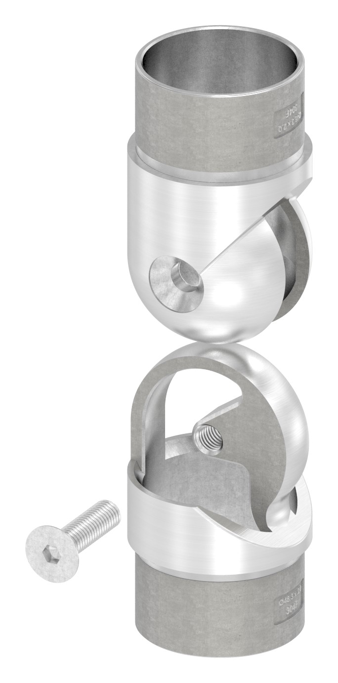 Gelenkstück hohl für Kabel, für Rohr 48,3x2,0mm, V2A Gelenkstück hohl für Kabel, für Rohr 48,3x2,0mm, V2A