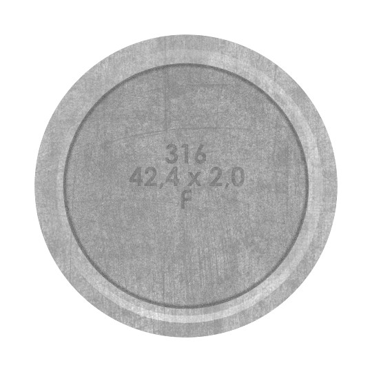 Rohrabschlussstopfen mit Stift für Rohr 42,4x2,0mm, V4A