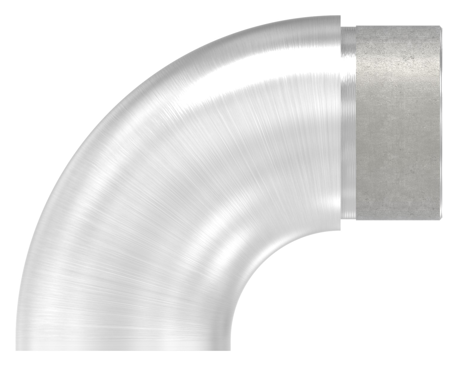 Endbogen 90° flach, für Rohr 42,4x2,0mm, V2A