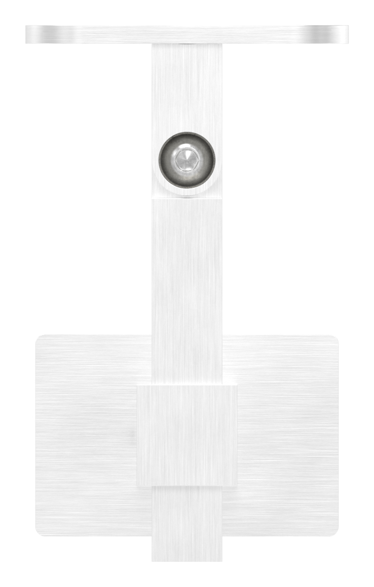 Handlaufhalter eckig mit gerader Handlaufanschlussplatte, V4A Handlaufhalter eckig mit gerader Handlaufanschlussplatte, V4A