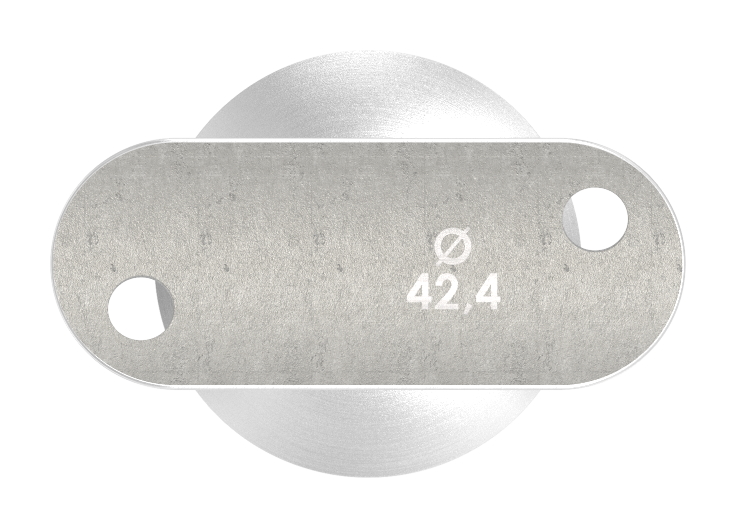 Rohrabschlussstopfen für Rohr 42,4x2,5mm, Handlaufanschlussplatte: 42,4mm, V4A