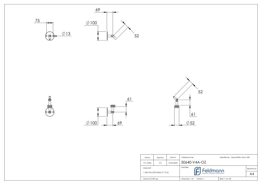 Vordachsystem abgehangen, V4A