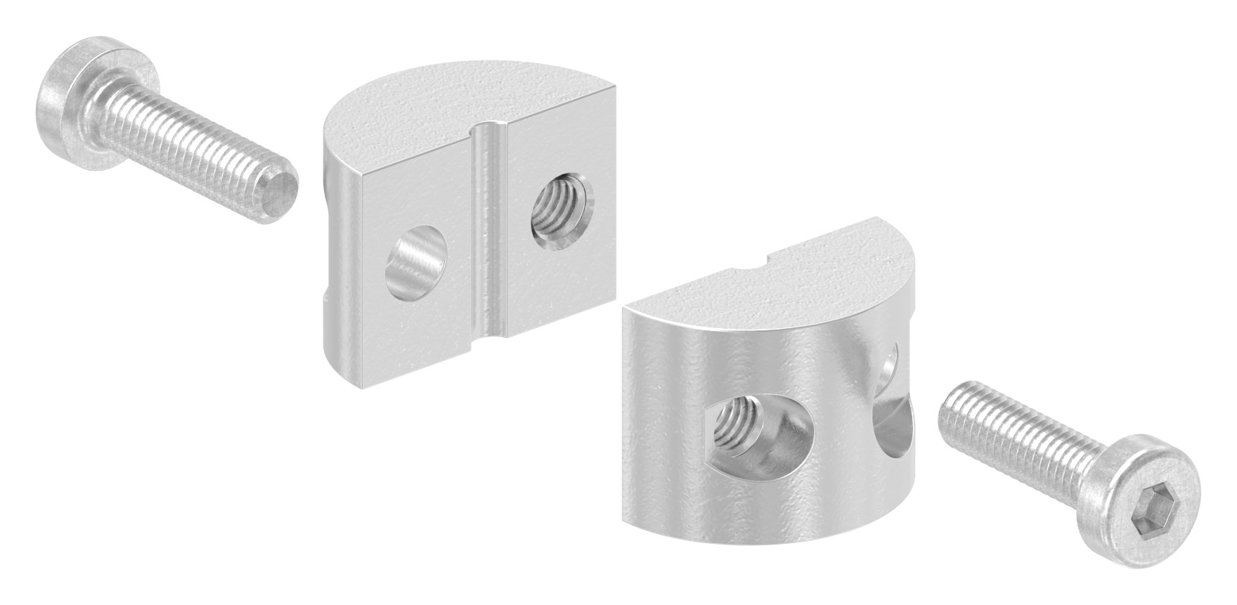 Rundklemme 2-teilig für Seil Ø 2mm, V4A Rundklemme 2-teilig für Seil Ø 2mm, V4A