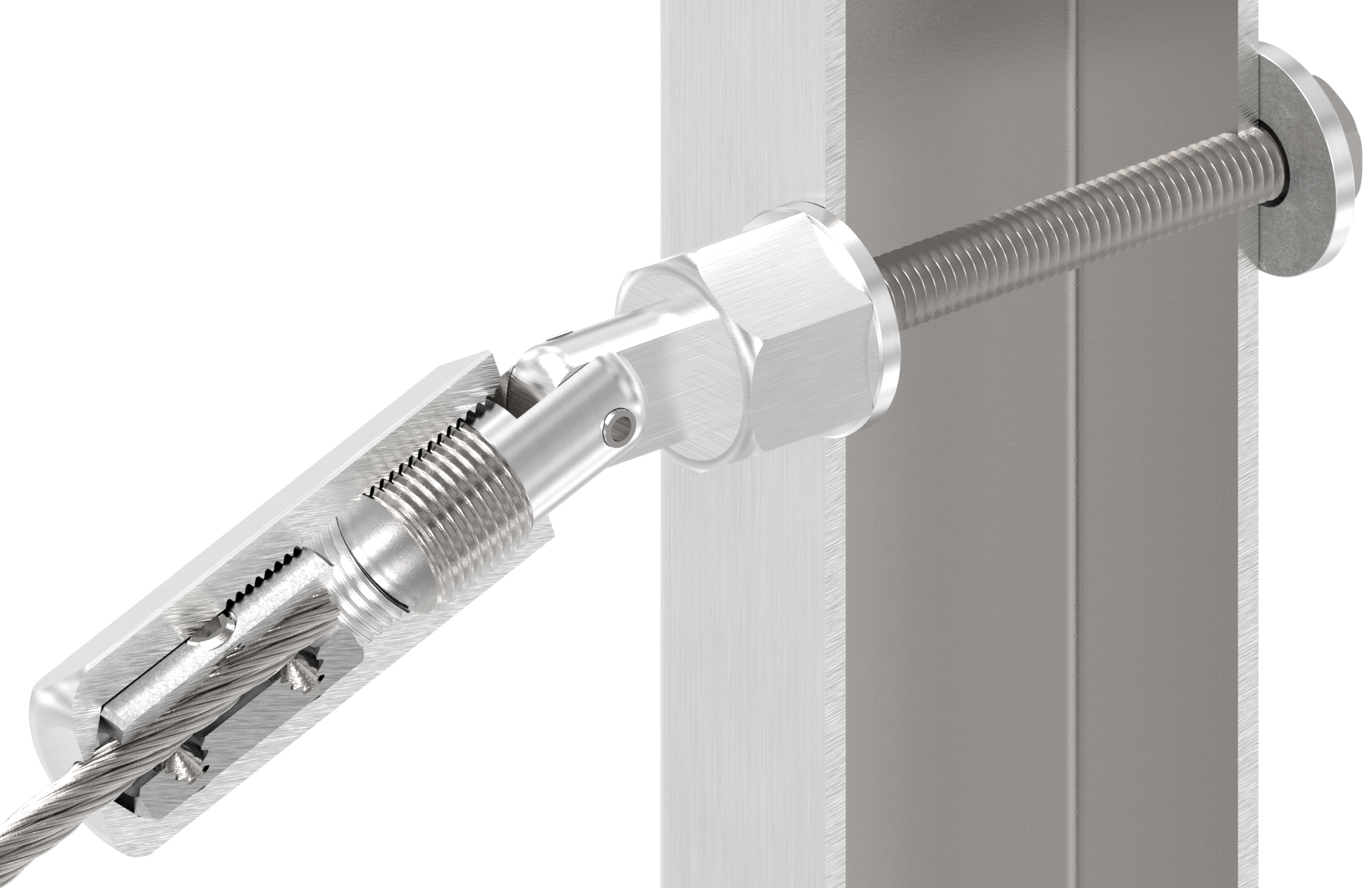 Gewindeterminal zur Selbstmontage, Seil 6mm, V2A